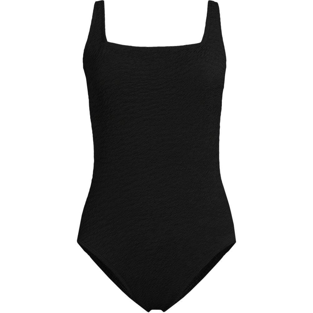 Womens Boucle Square Neck Scoop Back One Piece Swimsuit | Lands' End