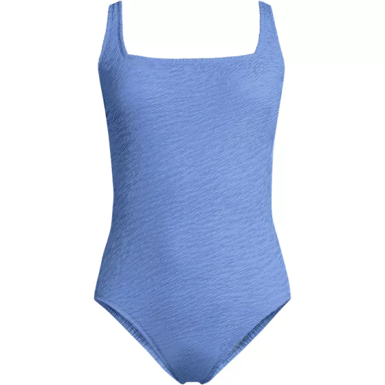 Womens Boucle Square Neck Scoop Back One Piece Swimsuit - primary