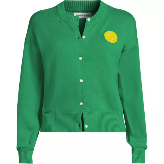 Women's Plus Size Cotton Embellished Cardigan Sweater - primary