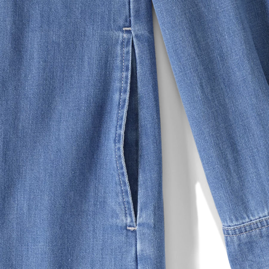 Women's Light Weight Denim Popover At The Knee Dress view 4