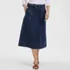 Women's Soft Denim A-line Midi Skirt, Front