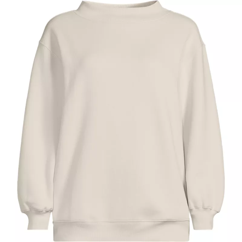 Women's Long Sleeve Serious Sweats Mock Neck Sweatshirt, Front