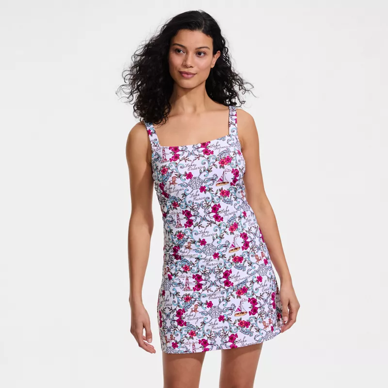 Women's Mastectomy LE x T and T The Tiffany Square Neck Swim Dress, Front