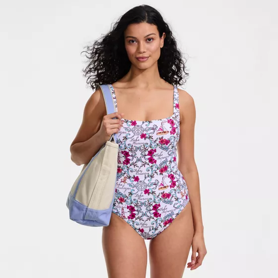Women's Long Torso LE x T and T The Tiffany Square Neck One Piece - primary