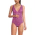 Women's LE x T and T The Tegan Ruffle V-Neck Plunge One Piece, Front