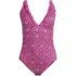 Women's LE x T and T The Tegan Ruffle V-Neck Plunge One Piece, Front