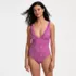 Women's LE x T and T The Tegan Ruffle V-Neck Plunge One Piece, Front