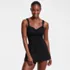Women's Slender Lite Sweetheart Shirred Swim Dress, Front