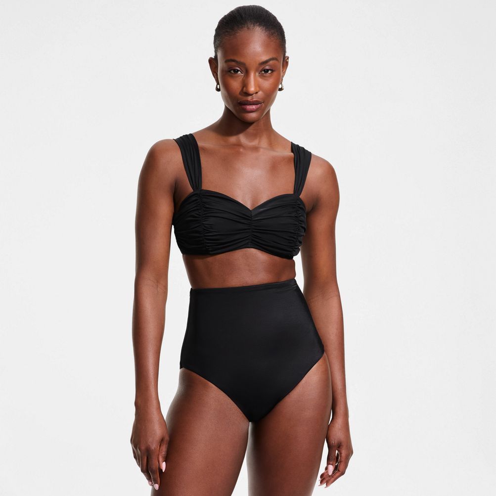 Women's Slender Lite Sweetheart Shirred Bikini Top | Lands' End