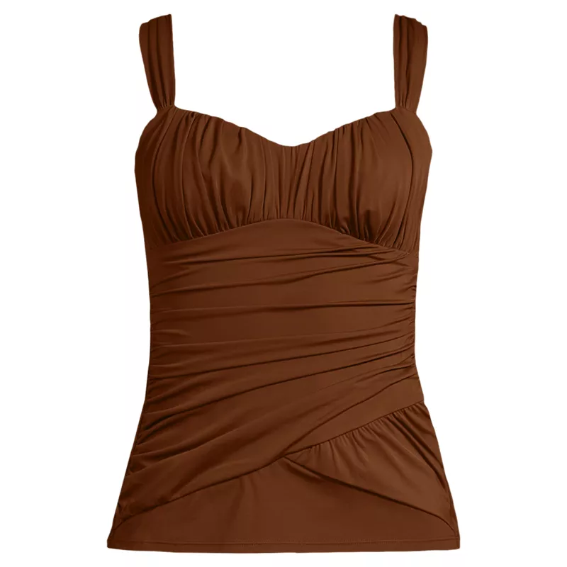 Women's Slender Lite Sweetheart Shirred Tankini , Front