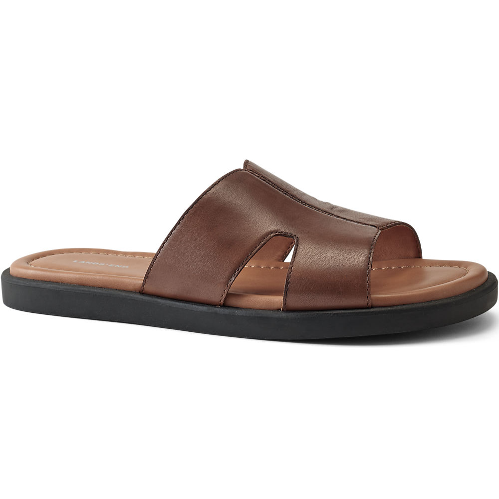 Strap Leather Sandals, Men, size: 9, regular, Misc, Leather, by Lands' End