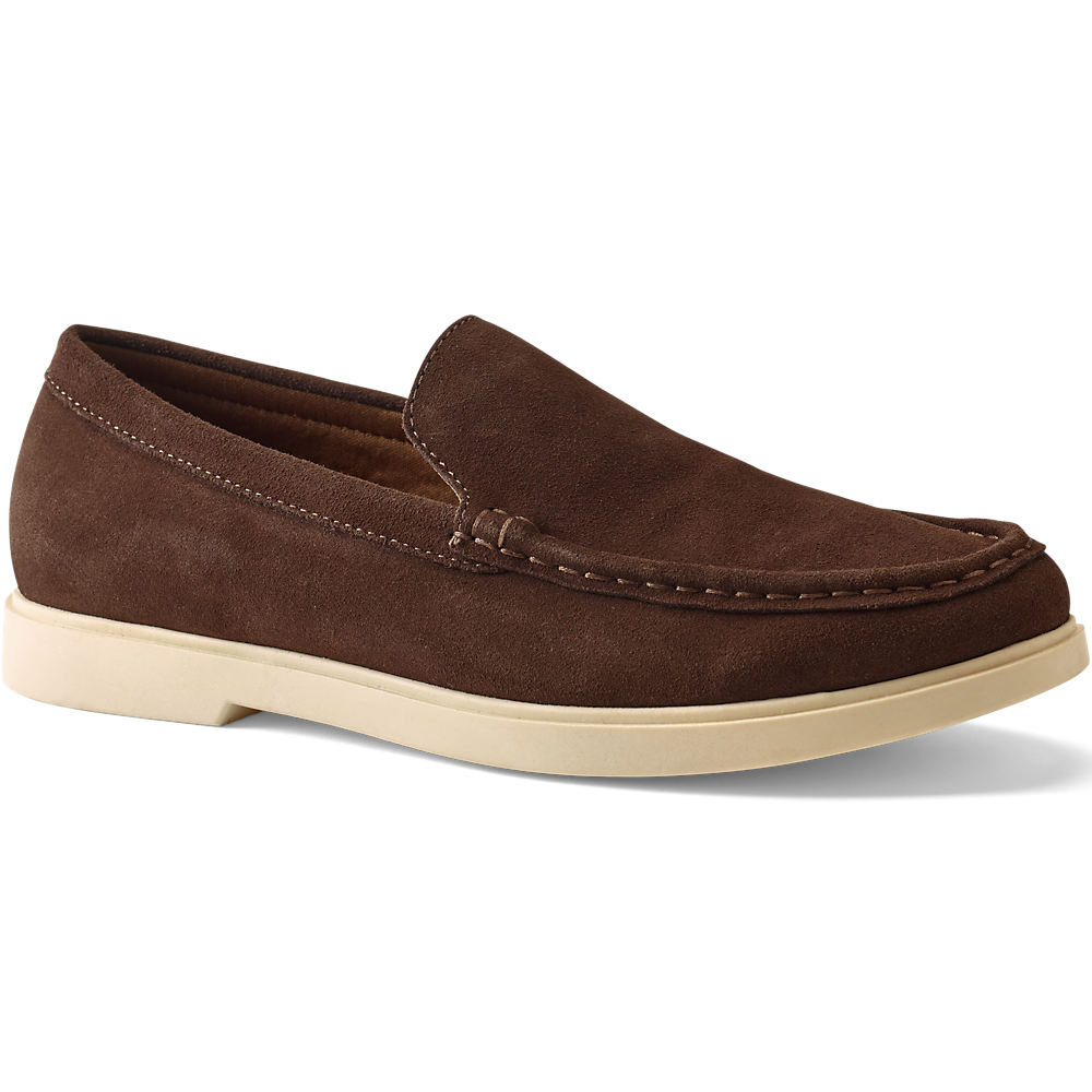 Suede Moccasins, Men, size: 9, regular, Brown, Suede, by Lands' End