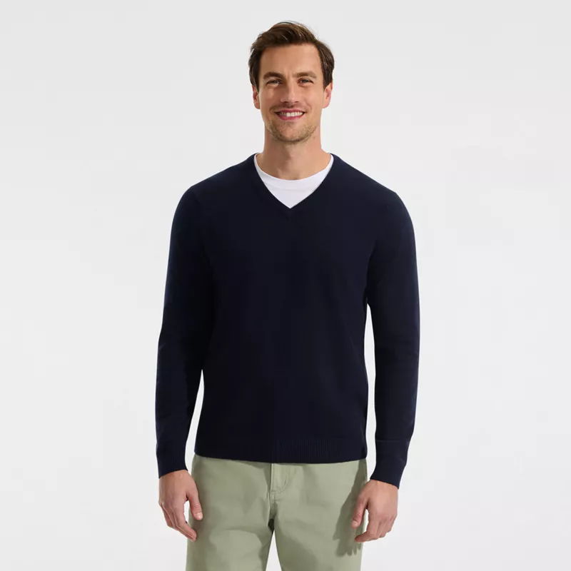 Men's CashTouch V-neck Sweater, Front