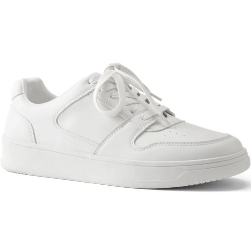 Lace-Up Trainers, Men, size: 7, regular, White, by Lands' End