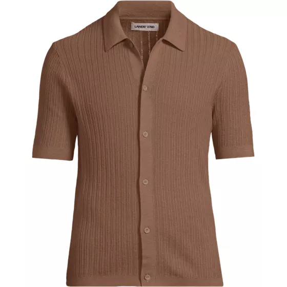 Men's Short Sleeve Lightweight Button Through Polo - primary