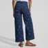 Women's Soft Denim High Rise Embroidered Wide Leg Crop Jeans, Back