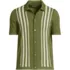 Men's Short Sleeve Striped Button Through Sweater Polo, Front