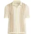 Men's Short Sleeve Striped Button Through Sweater Polo, Front