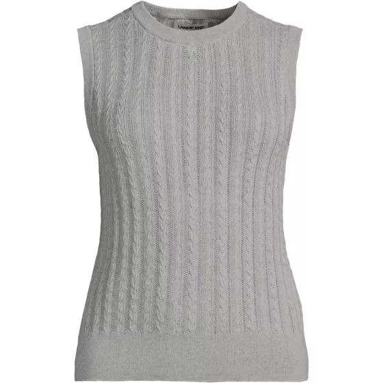 Women's Plus Size Cotton Pointelle Shell Sweater - primary