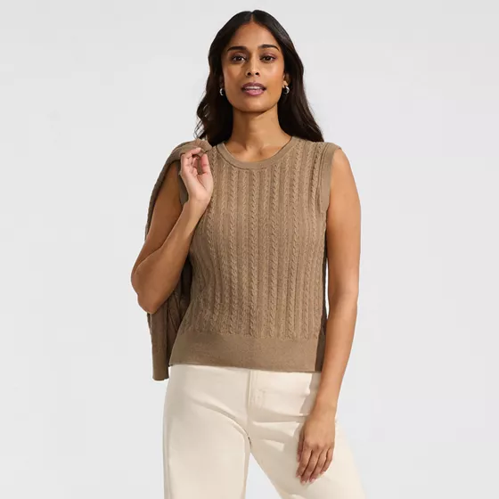 Women's Cotton Pointelle Shell Sweater - primary