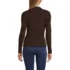 Women's Cotton Ribbed Long Sleeve Polo Sweater, Back