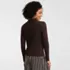 Women's Cotton Ribbed Long Sleeve Polo Sweater, Back