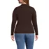 Women's Plus Size Cotton Ribbed Long Sleeve Polo Sweater, Back