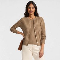 Cardigan Femme Lands' End Taille 12 - Soie, Nylon, Lycra - Couleur Beige - Occasion Très Bon état
