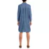 Women's Light Weight Denim Long Sleeve Button Front Shirt Dress, Back