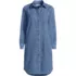 Women's Plus Size Light Weight Denim Long Sleeve Button Front Shirt Dress, Front