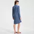 Women's Light Weight Denim Long Sleeve Button Front Shirt Dress, Back