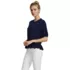 Women's Elbow Sleeve Slub Lace Trim Adjustable Hem Top, Front