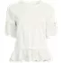 Women's Elbow Sleeve Slub Lace Trim Adjustable Hem Top, Front