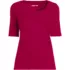 Women's Elbow Sleeve Variegated Micro Rib Scoop Neck Henley, Front