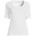 Women's Plus Size Elbow Sleeve Variegated Micro Rib Scoop Neck Henley, Front