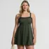 Women's Tugless Pleated Ruffle Swim Dress, alternative image