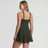 Women's Tugless Pleated Ruffle Swim Dress, Back