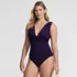 Women's Wide Strap Plunge Shirred One Piece, alternative image
