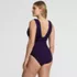 Women's Wide Strap Plunge Shirred One Piece, Back