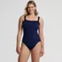 Women's Tugless Pleated Ruffle One Piece, Front