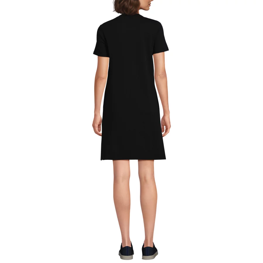 Women's Cotton Jersey Crew Neck T Shirt Dress view 2