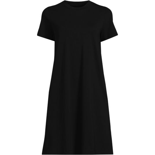 chinese dress ladies Elegant Long Black Tee Shirt Dress – Button Front Maxi main image 0