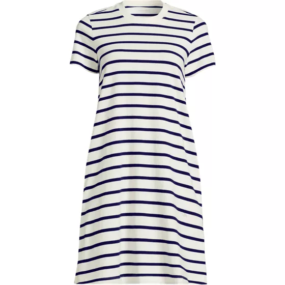 Women's Plus Size Cotton Jersey Crew Neck T Shirt Dress - primary