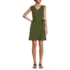 Women's Cotton Jersey Shoulder Tie Belted Mini Dress, Front
