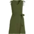 Women's Cotton Jersey Shoulder Tie Belted Mini Dress, Front