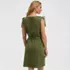 Women's Cotton Jersey Shoulder Tie Belted Mini Dress, Back