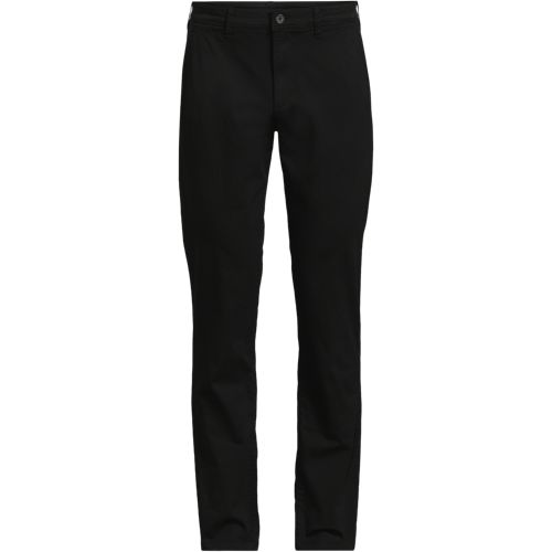 Slim Fit Stretch Chinos, Men, size: 34 30, regular, Black, Cotton/Cotton-blend, by Lands' End