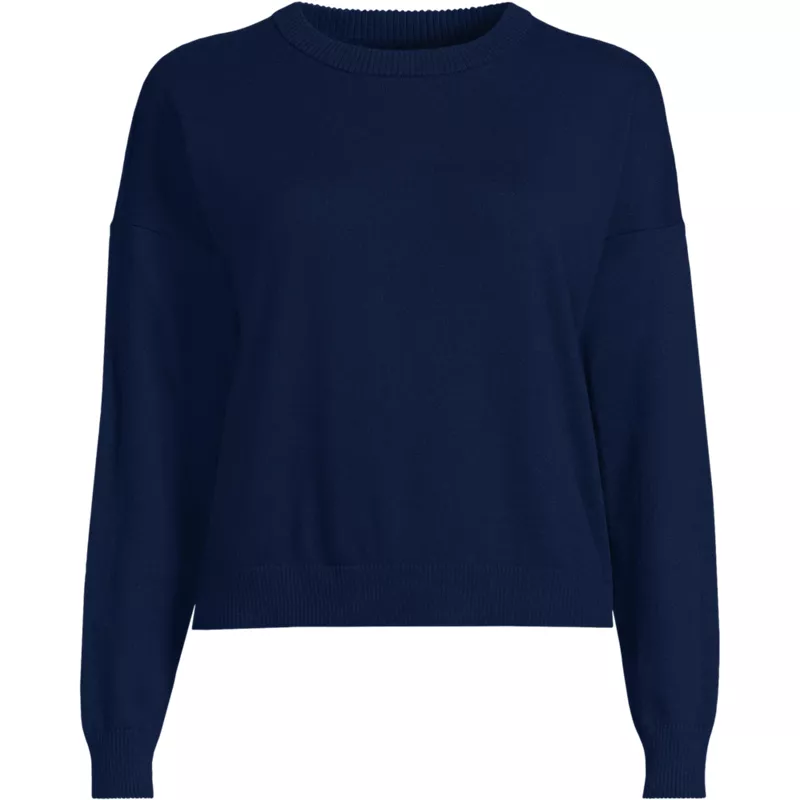 Women's Cotton Wedge Crew Neck Sweater, Front