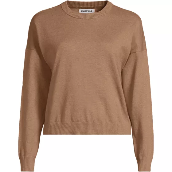 Women's Cotton Wedge Crew Neck Sweater - primary