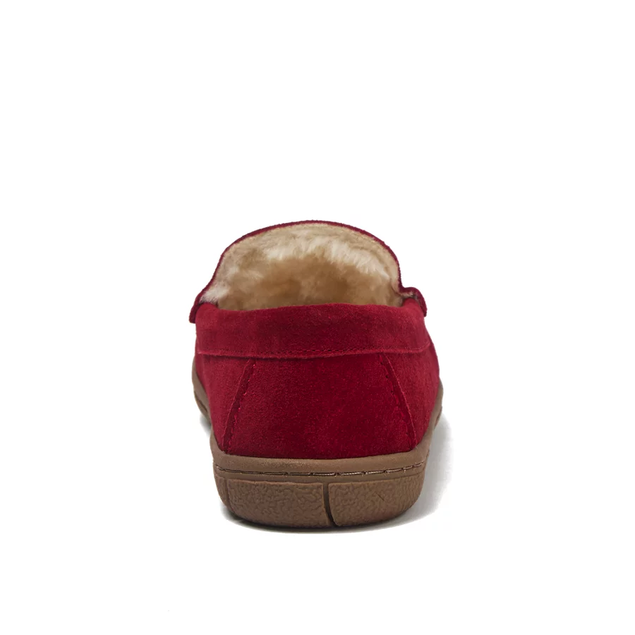 Women's Fuzzy Lined Suede Moccasin Slippers view 4